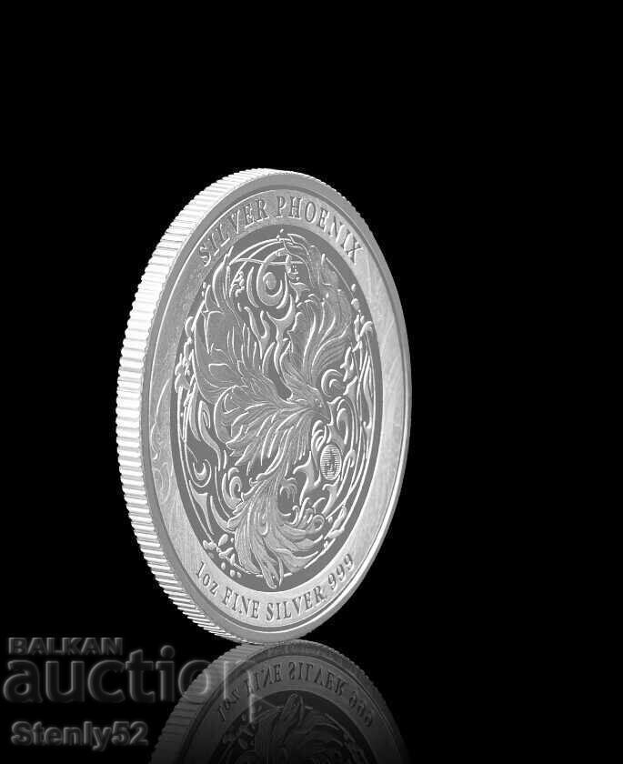 Δημοπρασία Ασημένιο μυθικό νόμισμα Phoenix Bird 1 oz