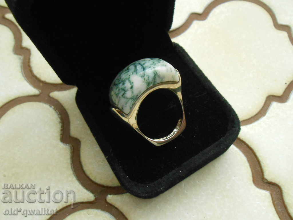 Delivery of GORGEOUS SILVER RING with moss agate, FANTASTIC