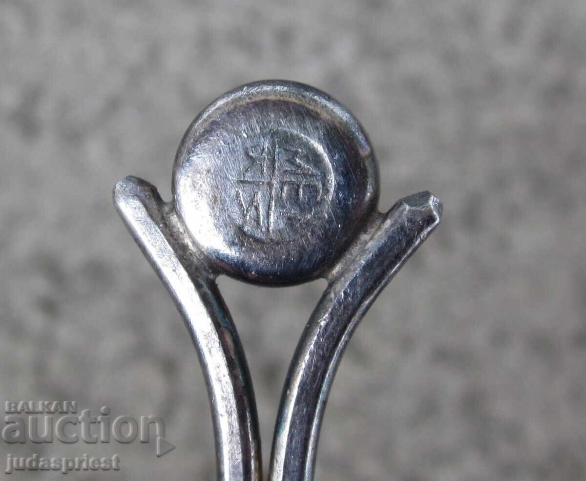 Ασημί με ρωσική σήμανση; κουτάλι κουταλάκι τσαγιού με κεχριμπάρι - 6 Ασημί με ρωσική σήμανση; κουτάλι κουταλάκι τσαγιού με κεχριμπάρι - 6