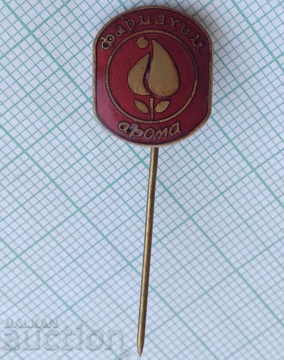 17721 Badge - Aroma Pharmachim - bronze enamel with price 8.00 BGN | € 4.09 17721 Badge - Aroma Pharmachim - bronze enamel with price 8.00 BGN | € 4.09