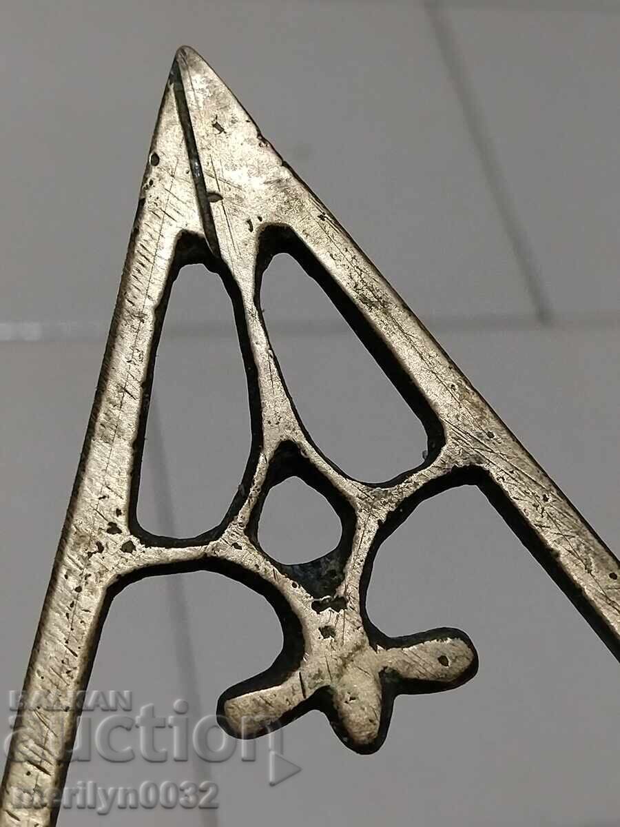 Ottoman bronze level plumb line instrument REDKAZH - 5