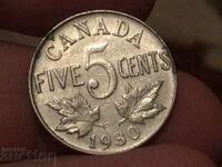 Canada 5 cenți 1930 George V