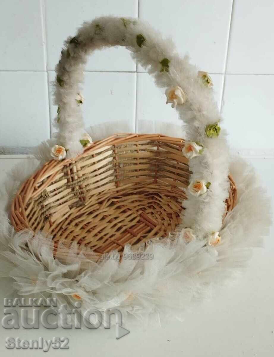 A woven wooden basket from a wedding. with price 15.00 BGN | € 7.67