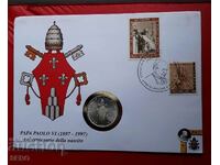 Vatican-500 lira 1972-silver and post.m. in a beautiful envelope