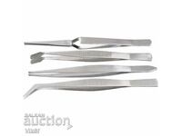 Set of tweezers, stainless steel, 4 pcs., SPARTA