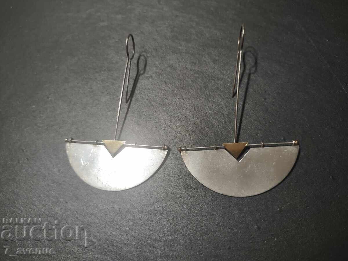 Обици от сребро със злато, маркови, печати 18.01.2025 с цена 200.00 лв. | € 102.26