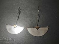 Silver earrings with gold, branded, stamped 18.01.2025