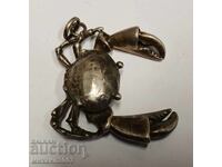 SILVER MEDALLION IN THE SHAPE OF A CRAB - 45.54 GRAMS