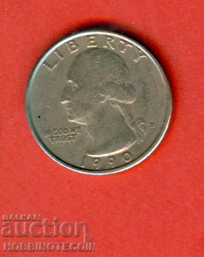 USA 25 cent issue - issue 1990 - D USA 25 cent issue - issue 1990 - D