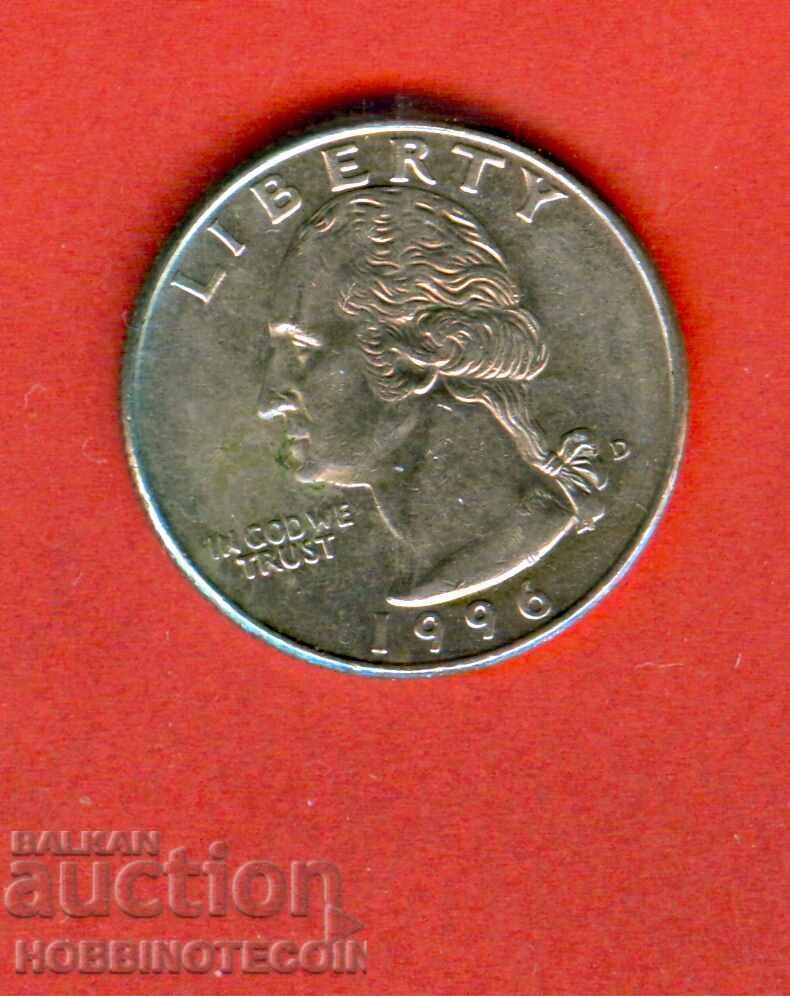 SUA SUA emisiune de 25 de cenți - numărul 1996 - D SUA SUA emisiune de 25 de cenți - numărul 1996 - D