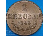 2 Kreuzers 1848 Austria A - Viena30mm 16.95g bronz - calitate