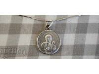 TWO-SIDED SILVER NECKLACE (925) VIRGIN MARY/POPE JOHN II