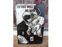 Metal sign astronaut gamer play calm game co