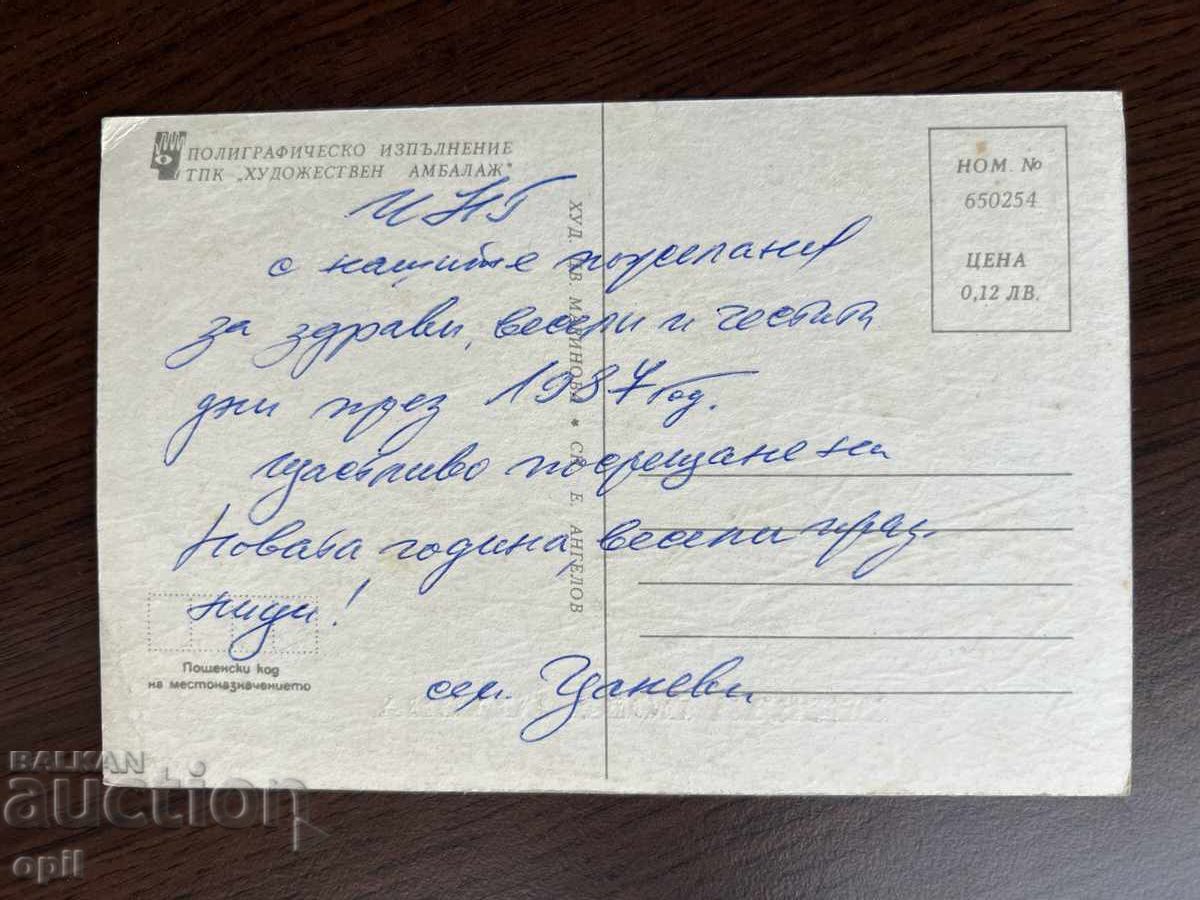 Old Greeting Card - Happy New Year with price 0.20 BGN | € 0.10 Old Greeting Card - Happy New Year with price 0.20 BGN | € 0.10