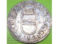 Switzerland 3 Kreuzer 1603 Canton Zug Silver