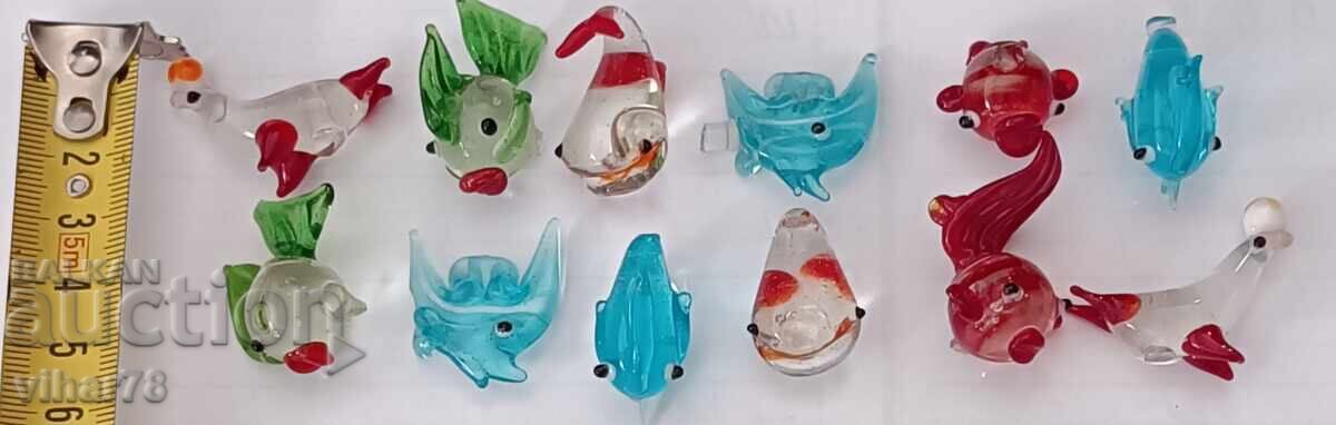 Lot of 12 small glass figurines with price 66.99 BGN | € 34.25 Lot of 12 small glass figurines with price 66.99 BGN | € 34.25