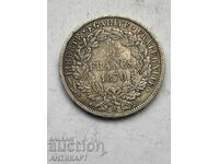 moneda de argint 5 franci Franta 1870 argint