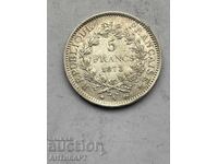 moneda de argint 5 franci Franta 1873 argint