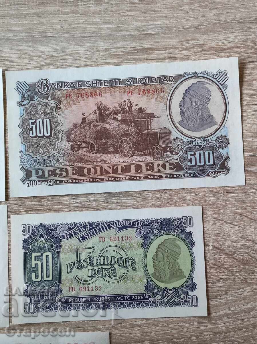 Πλήρη χαρτονομίσματα από την Αλβανία του 1957 - 7 Πλήρη χαρτονομίσματα από την Αλβανία του 1957 - 7
