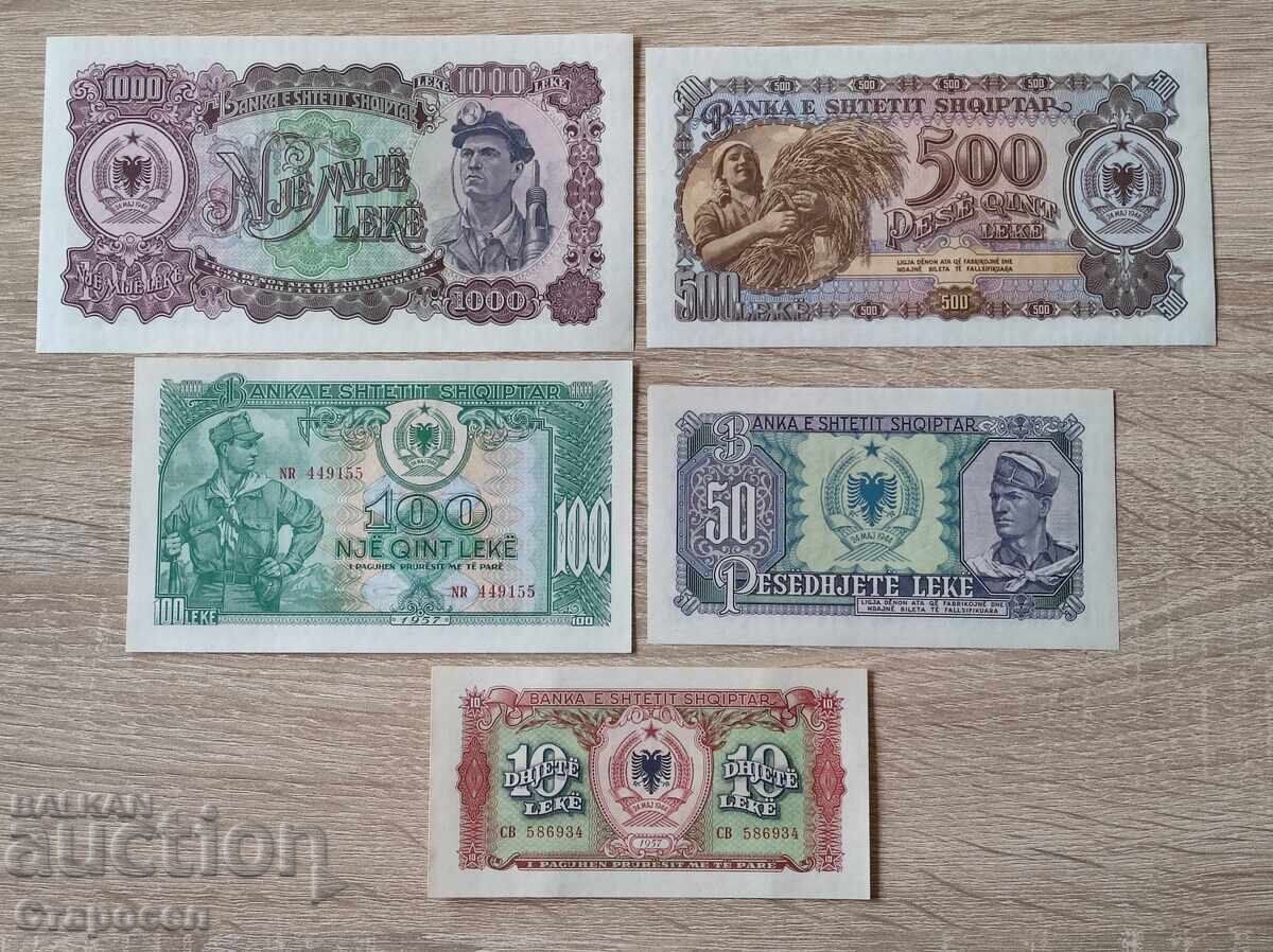 Πλήρη χαρτονομίσματα από την Αλβανία του 1957 Πλήρη χαρτονομίσματα από την Αλβανία του 1957