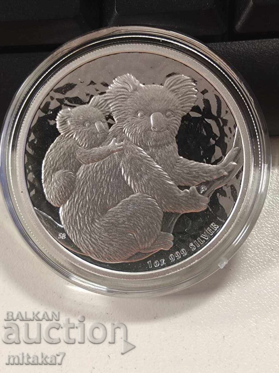 Сребърна монета "Коала", 1 oz, Австралия, 2008 Сребърна монета "Коала", 1 oz, Австралия, 2008