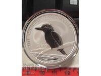 Moneda de argint Kookaburra, 1 oz, Australia, 2007