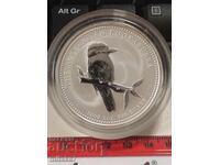 Silver coin "Kookaburra", 2 oz, Australia, 2005