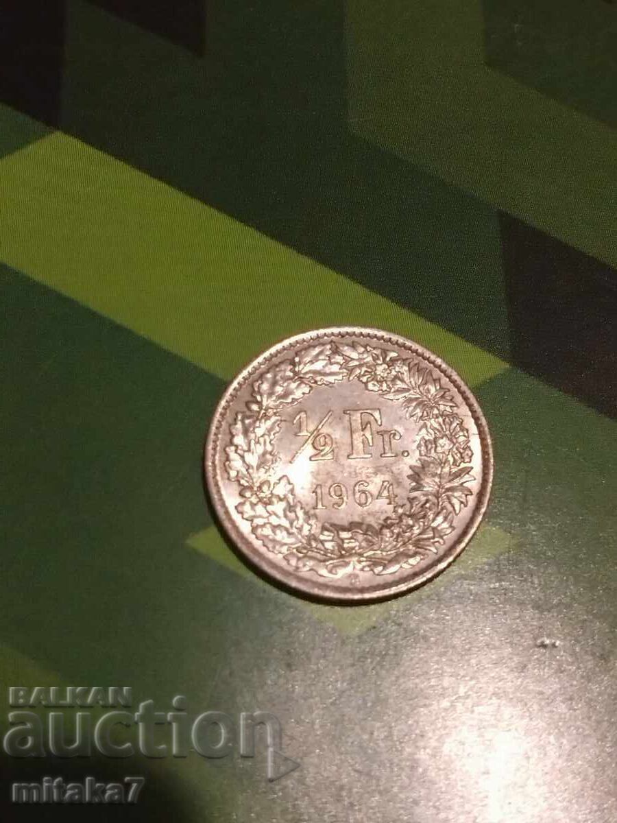 1/2 franc 1964, Switzerland 1/2 franc 1964, Switzerland