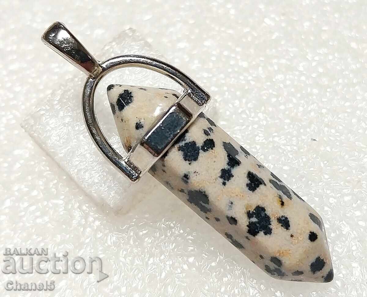 DALMATIAN JASPER MEDALLION - (920) with price 12.00 BGN | € 6.14 DALMATIAN JASPER MEDALLION - (920) with price 12.00 BGN | € 6.14