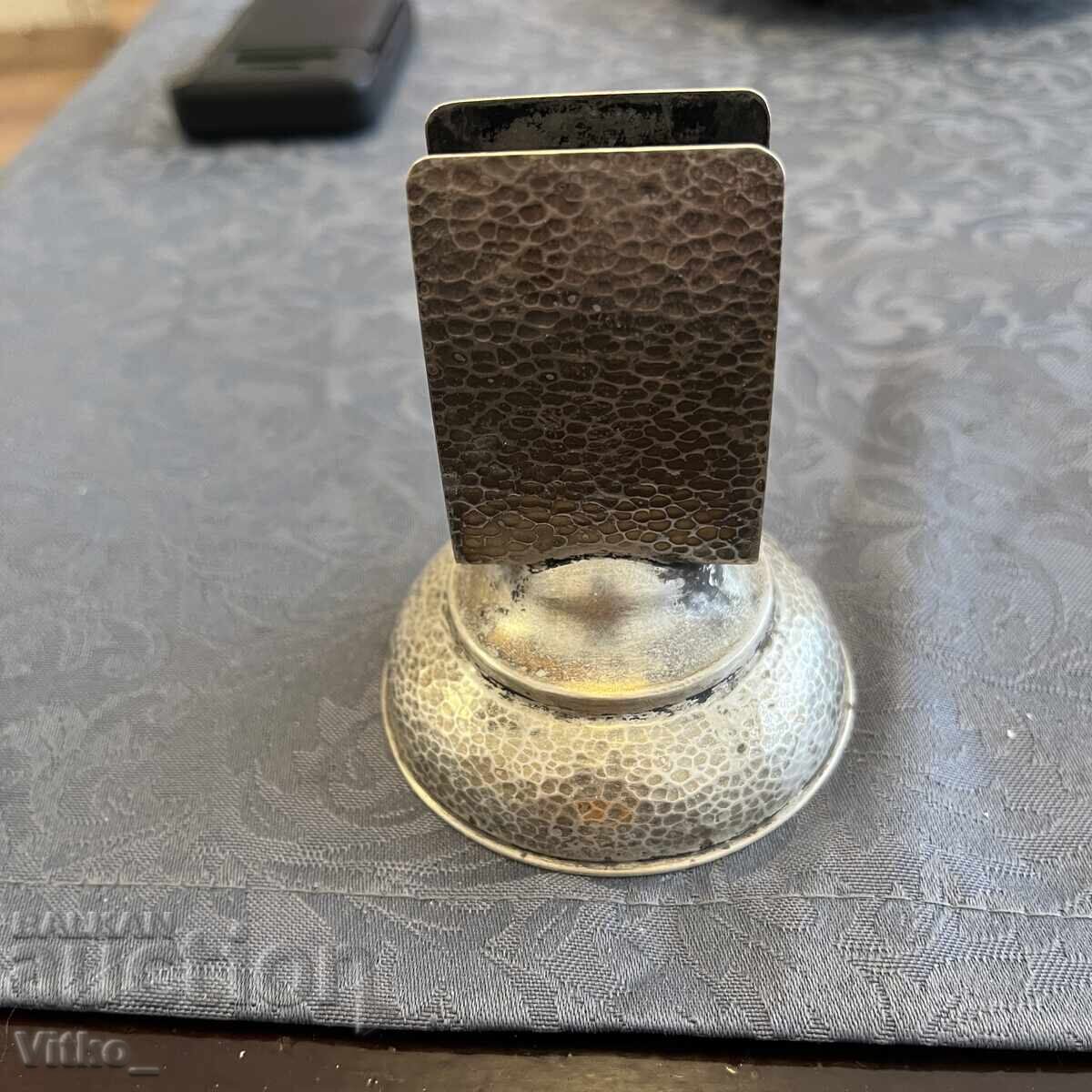 Auction German silver napkin holder, 800 silver, markings Auction German silver napkin holder, 800 silver, markings