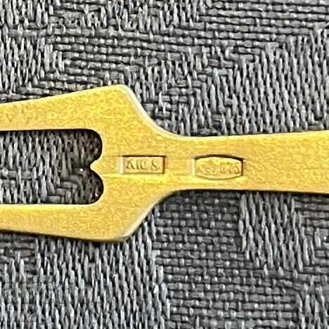 Delivery of Russian silver fork with enamel and gilding, markings Delivery of Russian silver fork with enamel and gilding, markings