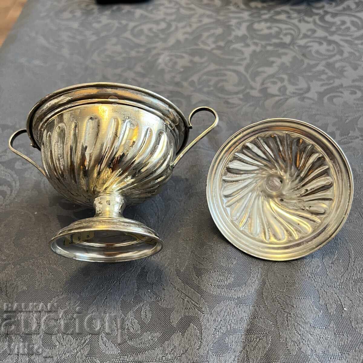 Delivery of Silver Italian sugar bowl, candy box, markings Delivery of Silver Italian sugar bowl, candy box, markings