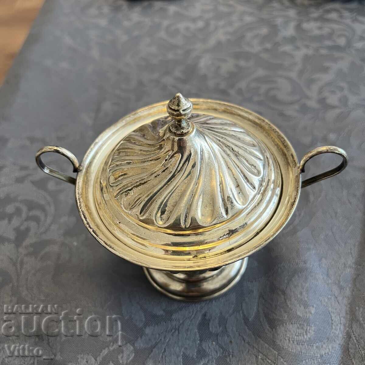 Silver Italian sugar bowl, candy box, markings - 5 Silver Italian sugar bowl, candy box, markings - 5