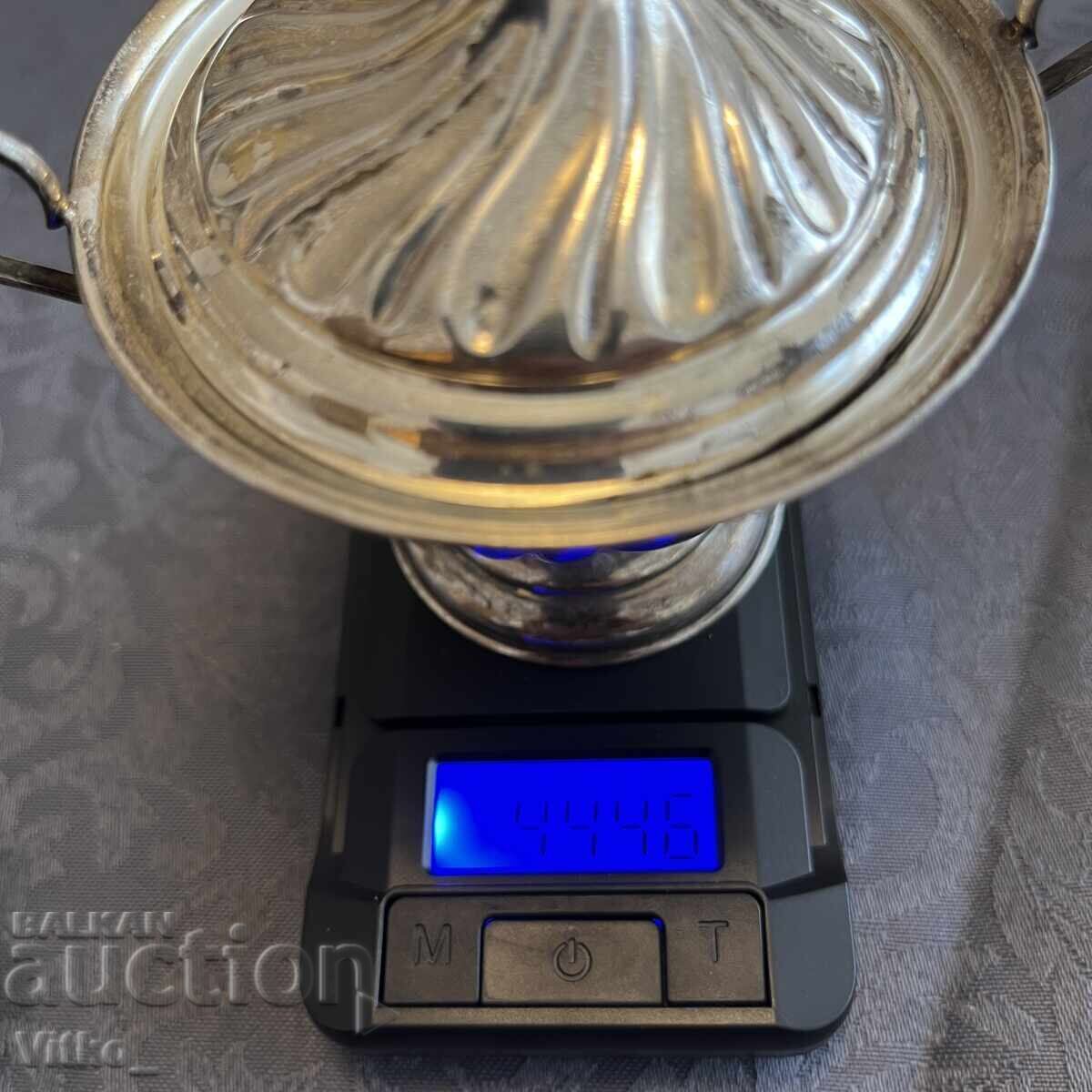 Silver Italian sugar bowl, candy box, markings - 7 Silver Italian sugar bowl, candy box, markings - 7