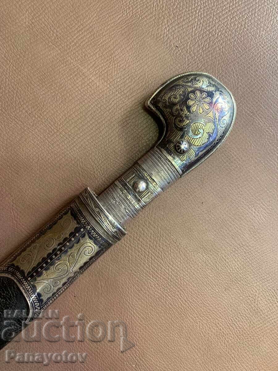 Delivery of SILVER GOLD-PLATED SHASHKA YATAGAN SABER KNIFE DAGGER STILETTO ORIGINAL Delivery of SILVER GOLD-PLATED SHASHKA YATAGAN SABER KNIFE DAGGER STILETTO ORIGINAL