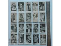 Actress, Actor old small cards lot 38pcs. /4.5x7.1cm.