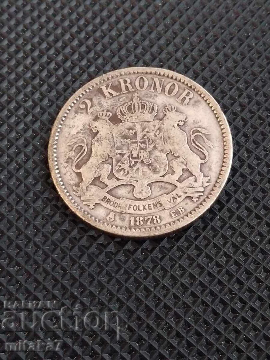 2 coroane 1878, Suedia