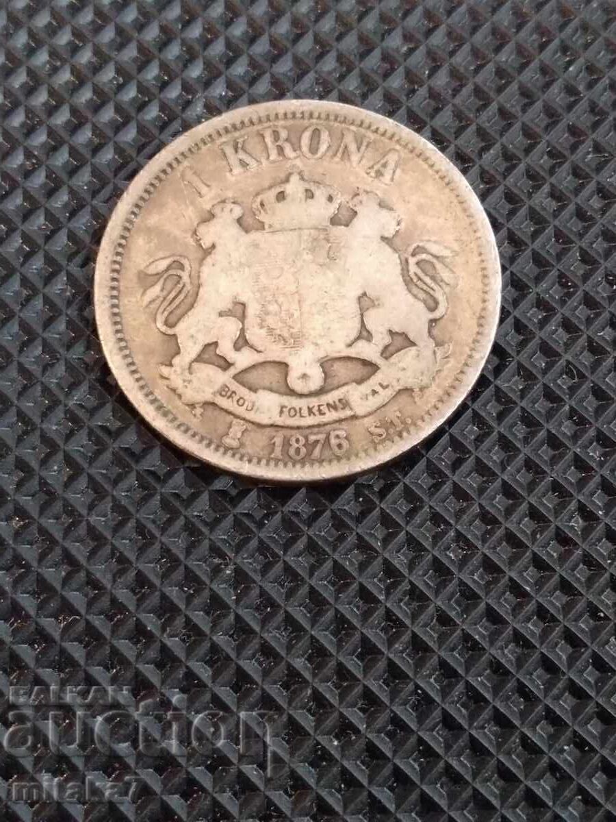 1 coroană 1876, Suedia