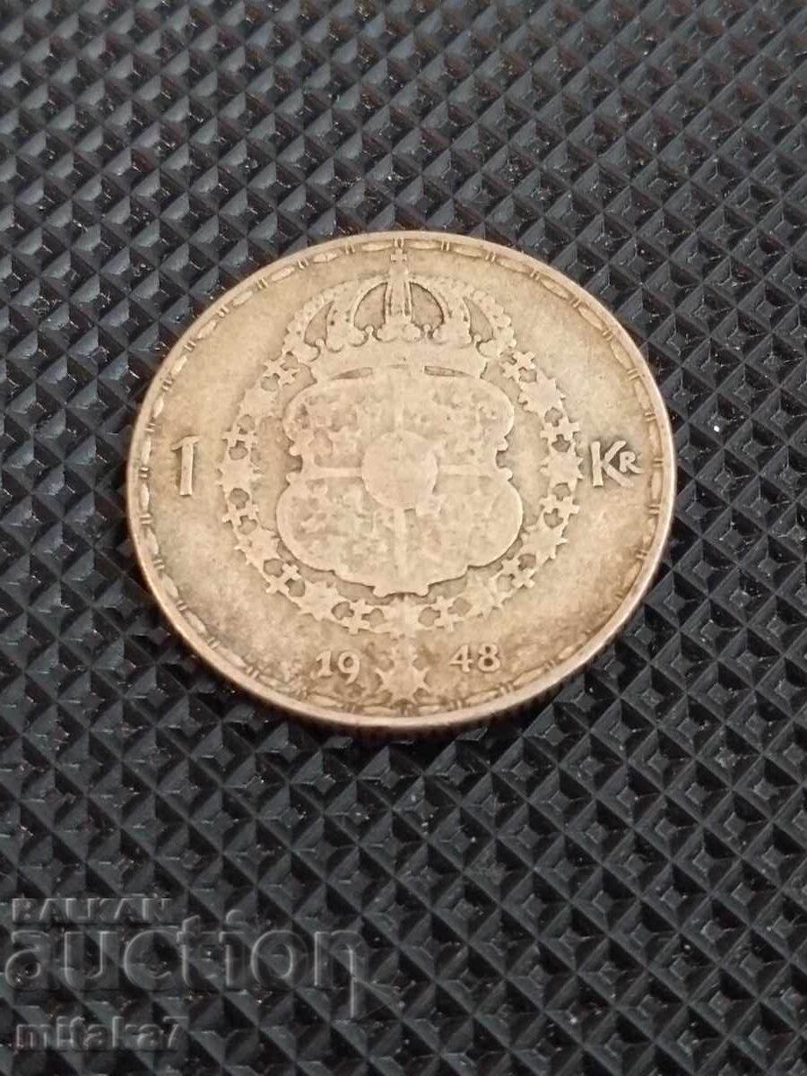 1 kroner 1948, Sweden 1 kroner 1948, Sweden