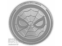 Argint 1 oz Marvel Spider-Man - ascuțit. Niue 2023