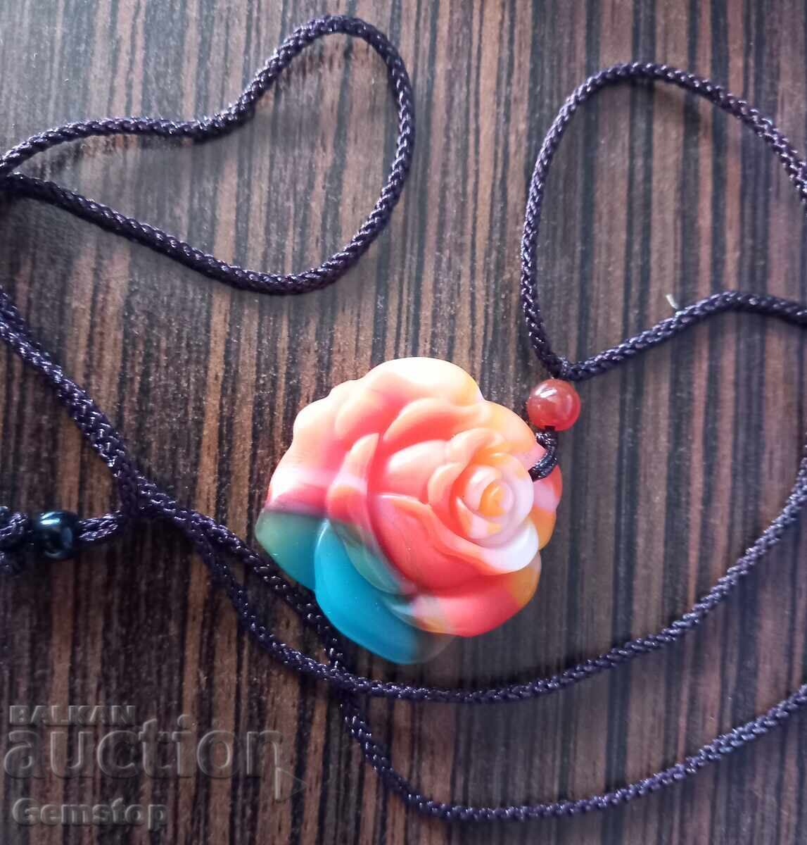 87.90 pcs natural jade rose pendant 87.90 pcs natural jade rose pendant