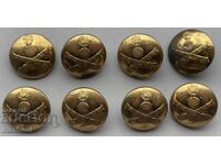 5927 Principality of Bulgaria 8 large artillery buttons