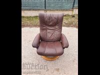 Norwegian leather armchair with sleep option!!!