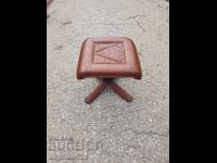 Vintage leather stool solid wood!!!