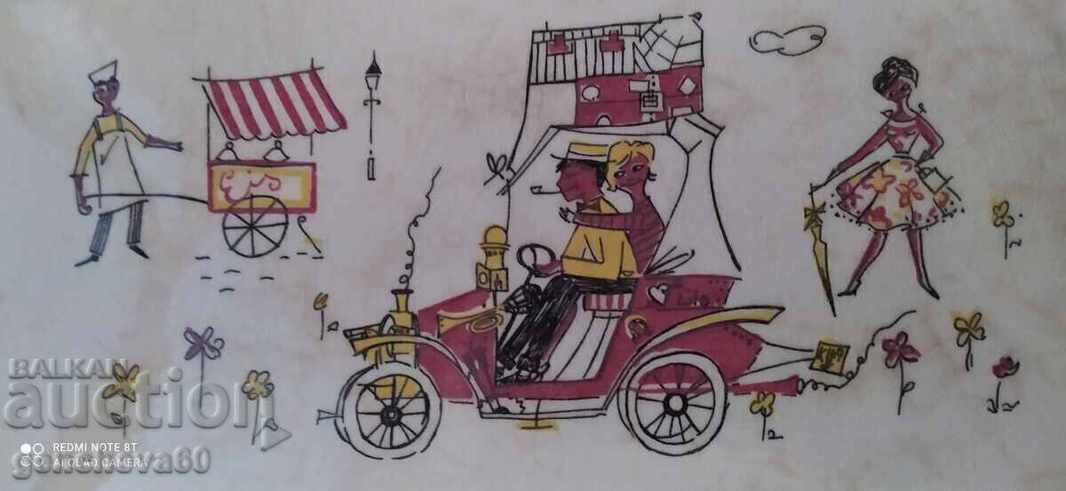 Παράδοση Vintage LIMBURG Κεραμική Πιατέλα Ζωγραφισμένη