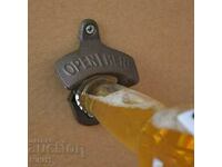 Retro wall mounted beer opener