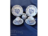 Polish porcelain "Blue Onion" coffee cups + dessert for two