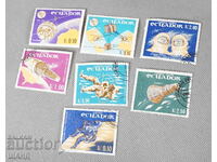 Lot of old postage stamps Ecuador space