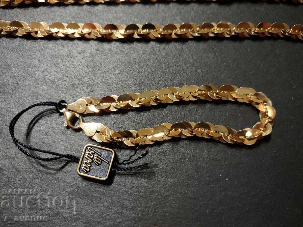 Ασημένιο κολιέ και βραχιόλι, με επιχρύσωση, δείγμα 925, 20.01.2025 με τιμή 150.00 BGN | € 76.69 Ασημένιο κολιέ και βραχιόλι, με επιχρύσωση, δείγμα 925, 20.01.2025 με τιμή 150.00 BGN | € 76.69