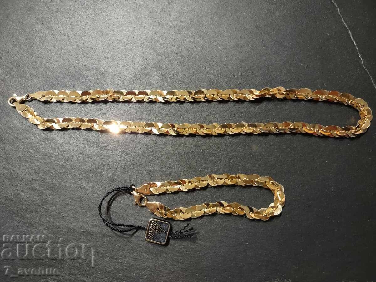 Ασημένιο κολιέ και βραχιόλι, με επιχρύσωση, δείγμα 925, 20.01.2025 Ασημένιο κολιέ και βραχιόλι, με επιχρύσωση, δείγμα 925, 20.01.2025